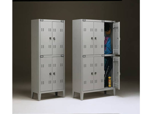 Spogliatoio sovrapposto Tecnical 2 a 4 posti acciaio 7/10 monoblocco 70x35x180 cm - B2+2