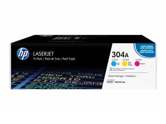 Toner 304A HP ciano+magenta+giallo  Conf. 3 - CF372AM