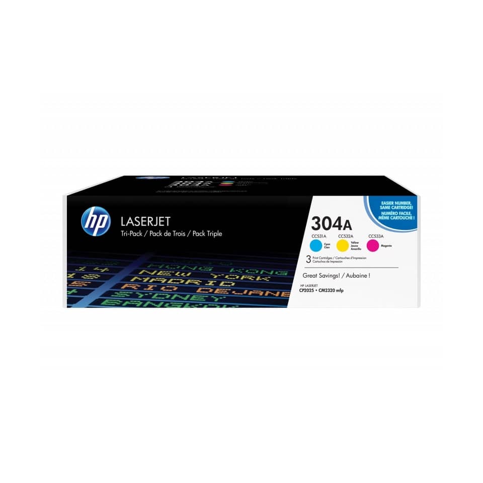 Toner 304A HP ciano+magenta+giallo  Conf. 3 - CF372AM