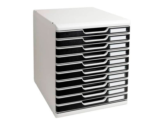Cassettiera Exacompta MODULO Classic 10 cassetti 28,8x35x32 cm grigio/nero 302014D