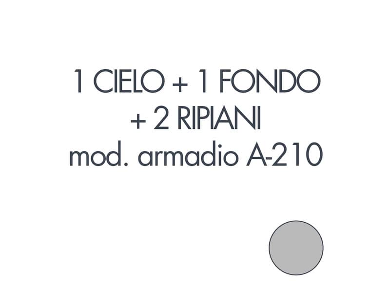 Set 1 cielo + 1 fondo + 2 piani per armadio Tecnical 2 A-210 grigio - 805141163006