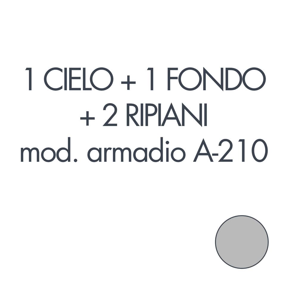 Set 1 cielo + 1 fondo + 2 piani per armadio Tecnical 2 A-210 grigio - 805141163006