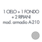 Set 1 cielo + 1 fondo + 2 piani per armadio Tecnical 2 A-210 grigio - 805141163006