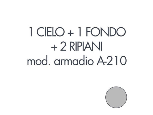 Set 1 cielo + 1 fondo + 2 piani per armadio Tecnical 2 A-210 grigio - 805141163006