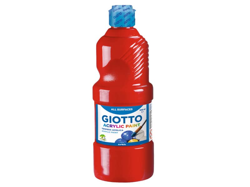 Tempera a base acrilica GIOTTO Acrylic Paint flacone 500 ml rosso 53370800