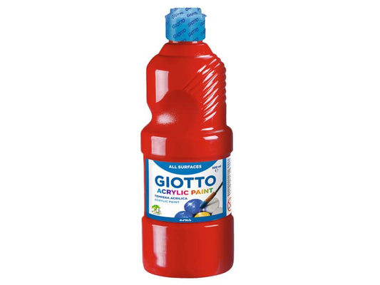 Tempera a base acrilica GIOTTO Acrylic Paint flacone 500 ml rosso 53370800