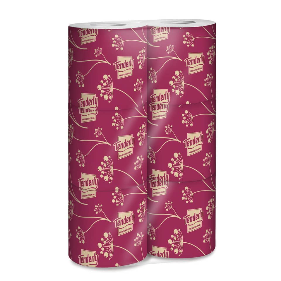 Carta igienica Tenderly fascettata 3 veli formato specifico per hotel 72 rotoli da 125 strappi - 811904B