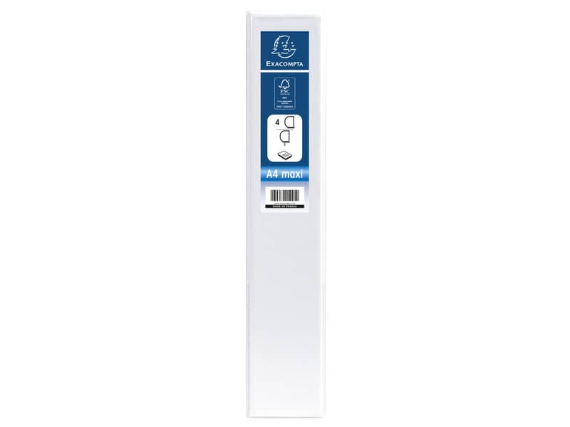 Raccoglitore personalizzabile Exacompta A4 maxi Kreacover® bianco 4 anelli a D 50 mm - 51944E