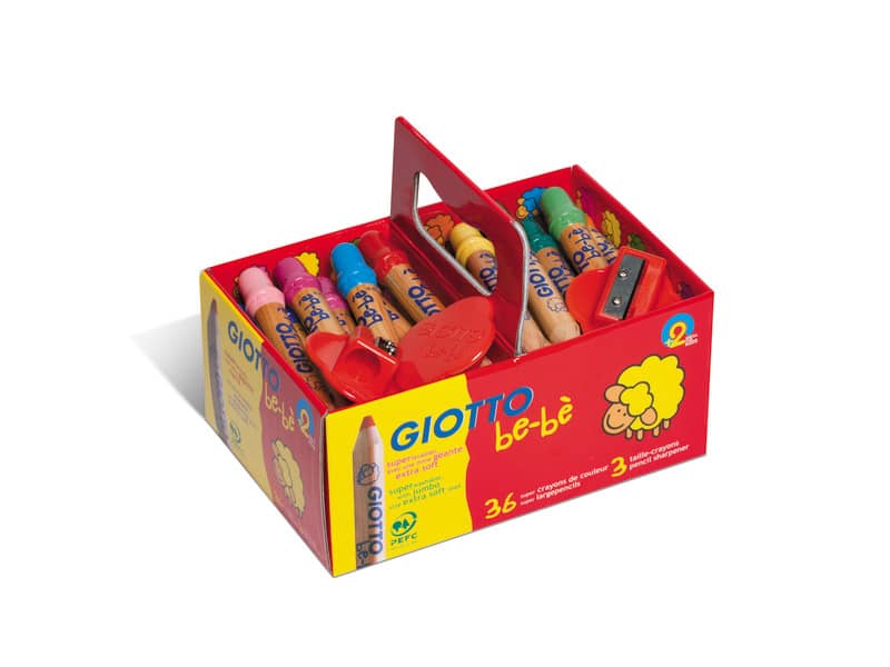 Supermatitoni colorati GIOTTO be-bè mina grande 7 mm assortiti Schoolpack da 36 + 3 temperini - 461300