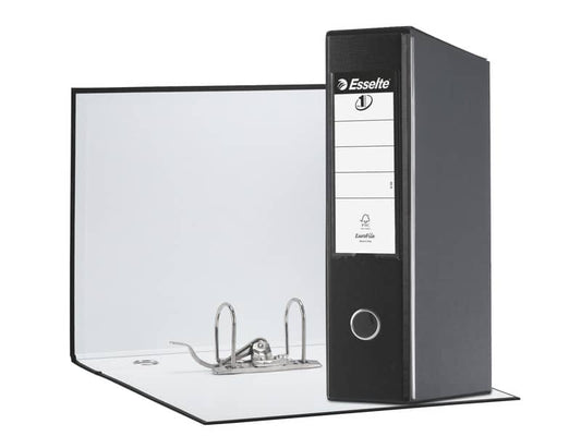 Registratore con custodia Esselte G55 Eurofile protocollo dorso 8 cm cartone rivestito in PP nero vivida - 390755130