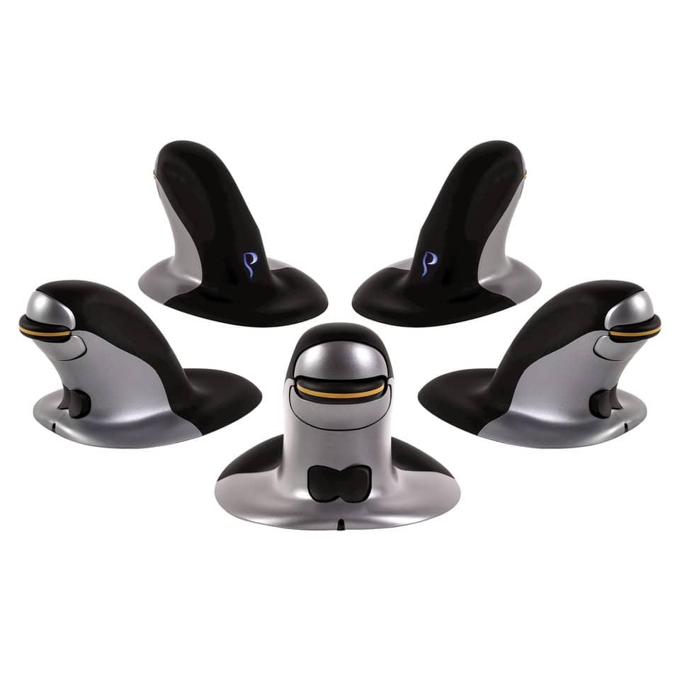 Mouse verticale FELLOWES Penguin® grande con filo grigio/nero 9894401