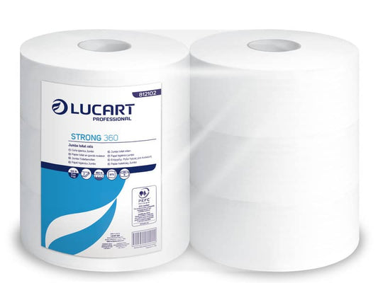 Carta igienica Lucart jumbo 2 veli 6 rotoli da 973 strappi - 812102P