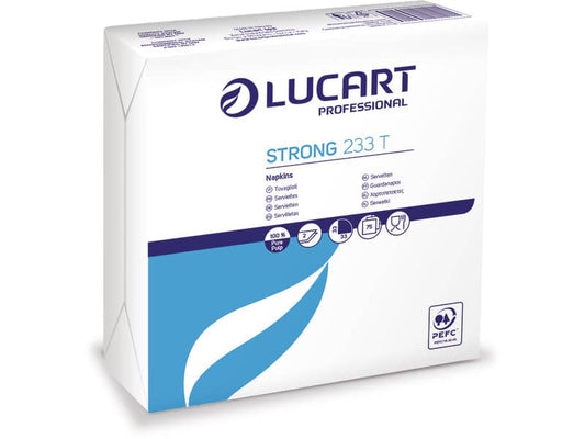 Tovaglioli di carta Lucart Strong 233 T 2 veli Conf. da 75 pezzi - 832001J