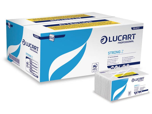 Asciugamani piegati a "Z" Lucart Strong Z 23x23,5 cm 2 veli fascetta da 220 ff - 864013W