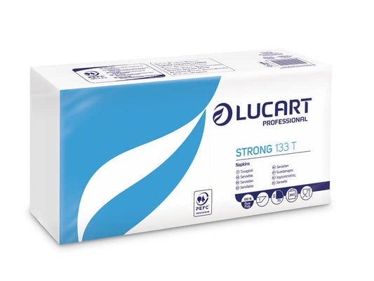 Tovaglioli di carta Lucart Strong 133 T 1 velo conf. da 200 pezzi - 831001