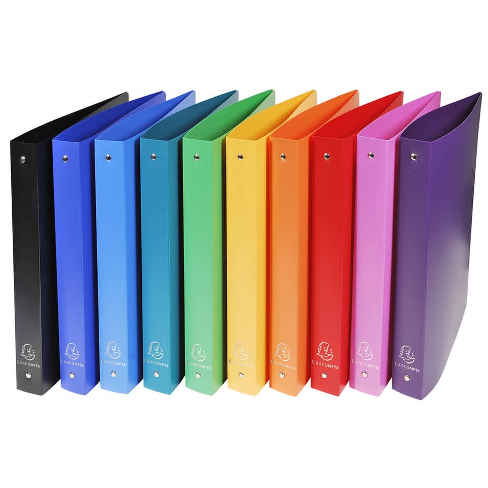 Raccoglitore ad anelli Exacompta LINEA OPACO 4 anelli Ø 30 mm ppl A4 MAXI 297x242 10 colori assortiti - 51699E
