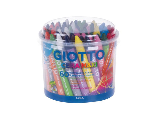 Pastelli a cera GIOTTO Maxi assortiti barattolo da 60 - 519200