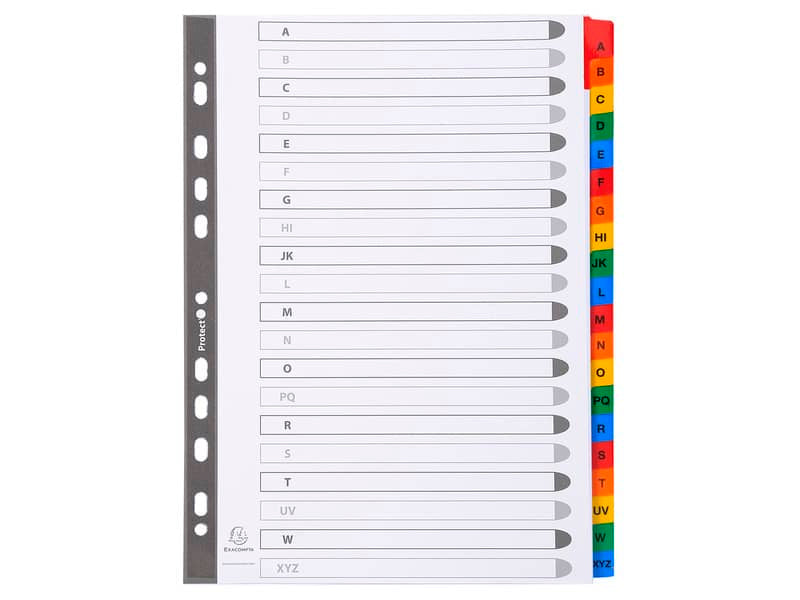 Intercalari stampati in digitale Exacompta Protect'o cartoncino A4 160g/mq 20 tasti AZ - 1111E