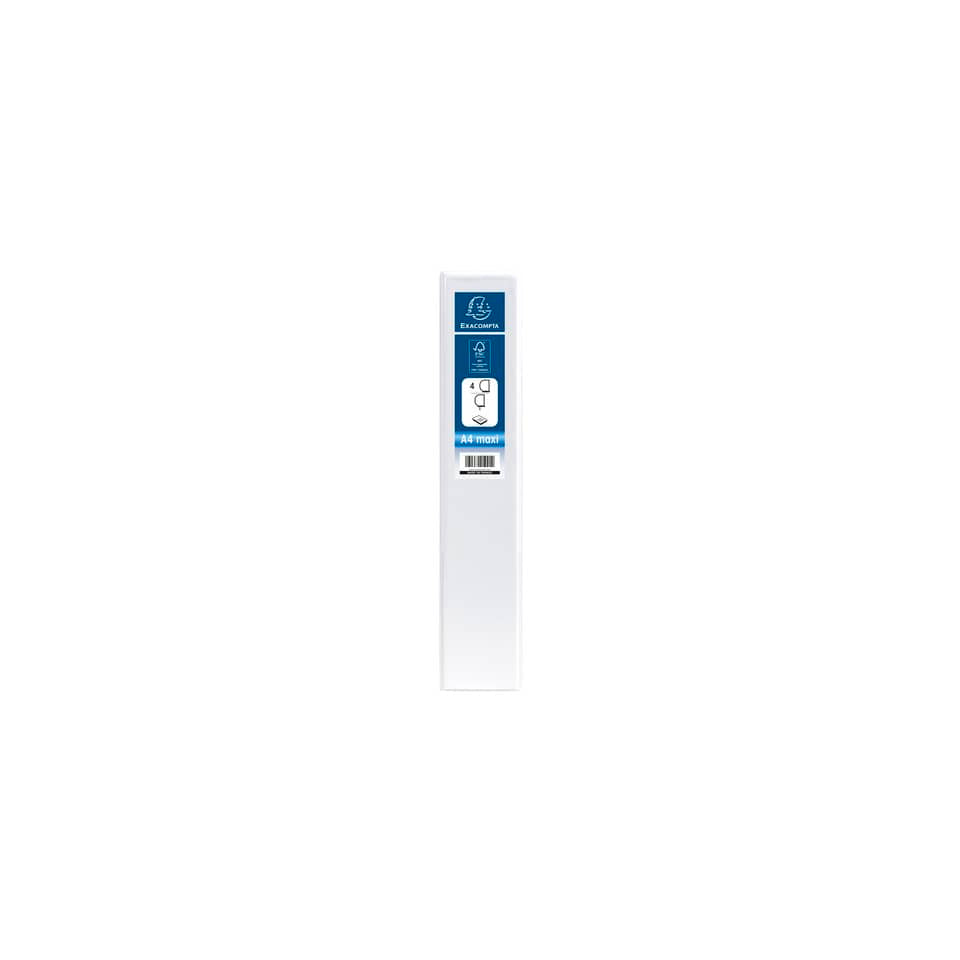Raccoglitore personalizzabile Exacompta A4 maxi Kreacover® bianco 4 anelli a D 40 mm - 51943E