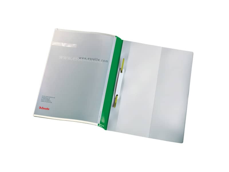 Cartelline ad aghi con clip Esselte Quotation File 23,8x31 cm pvc semirigido verde  conf. da 25 - 28360
