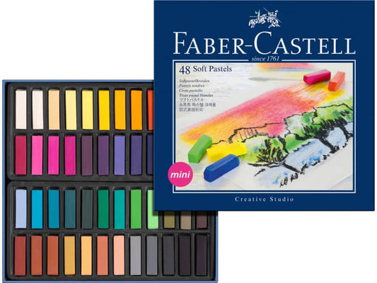 Crete morbide Faber-Castell Soft Pastels Creative Studio mini assortiti astuccio di cartone da 48 - 128248