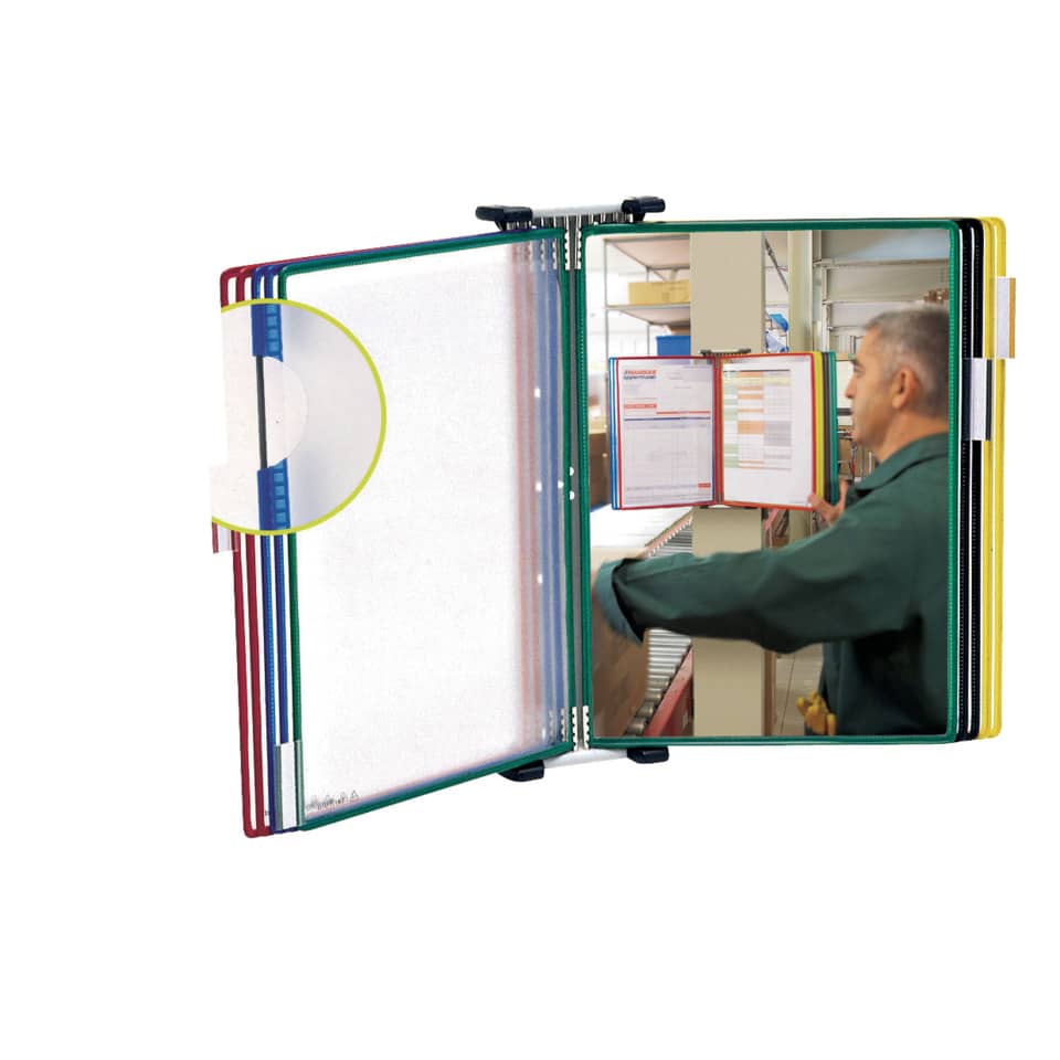 Leggio murale T-Technic Tarifold® con 10 buste in PVC A4 414109
