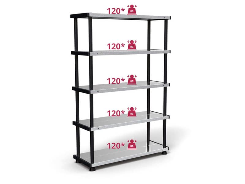 Scaffale a 5 ripiani TERRY MP Shelf 120RC grigio/nero 1002764