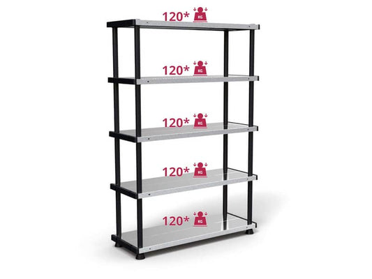 Scaffale a 5 ripiani TERRY MP Shelf 120RC grigio/nero 1002764