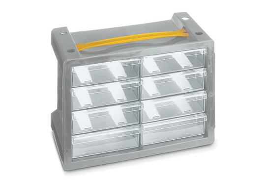 Cassettiera sovrapponibile ad incastro TERRY Poker 8 cassetti grigio/trasparente - 1002307