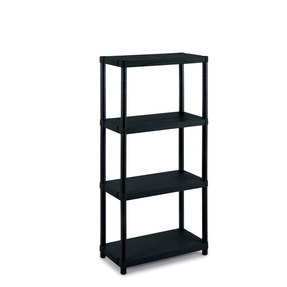 EC - Scaffale a 4 ripiani TERRY Modulo 3060S/4 60x30x132 cm nero 1001610