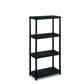 EC - Scaffale a 4 ripiani TERRY Modulo 3060S/4 60x30x132 cm nero 1001610