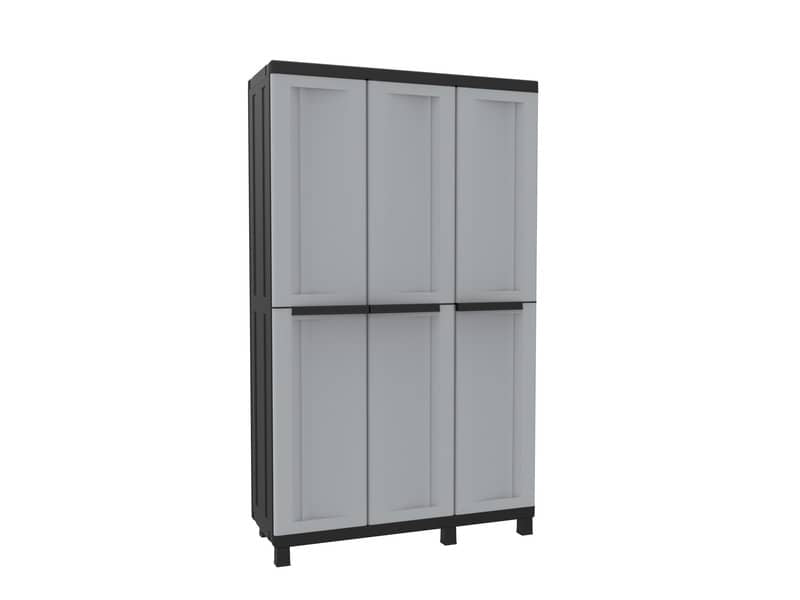 Armadietto a tre ante TERRY Twist Black 102A grigio/nero 102x39x170 cm 1002710