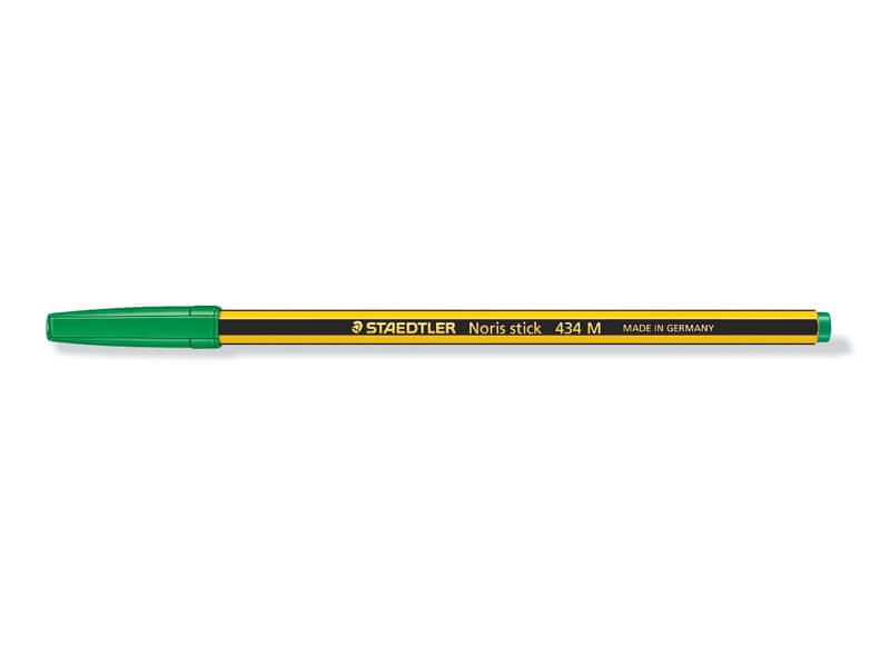 Penna a sfera Staedtler Noris Stick M 1 mm - tratto 0,35 mm verde conf. da 20 - 434 05
