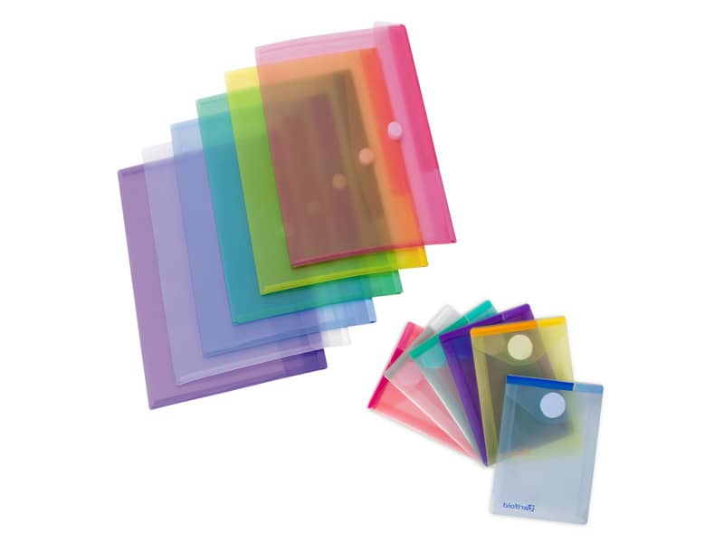 Buste con bottone Tarifold® con chiusura in velcro A7 conf. 6 pz. colori assortiti - 510219
