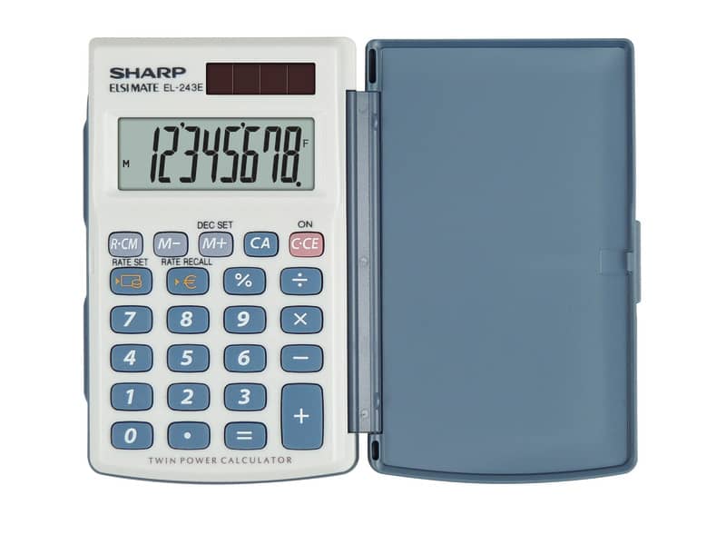 Calcolatrice tascabile a doppia alimentazione SHARP con display a 8 cifre - SH-EL243EB