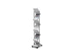 Espositore da terra deflecto® A4 in alluminio a 7 scomparti con rotelle argento - 35900