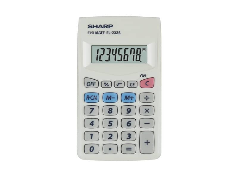 Calcolatrice tascabile SHARP con display a 8 cifre bianco SH-EL233SB