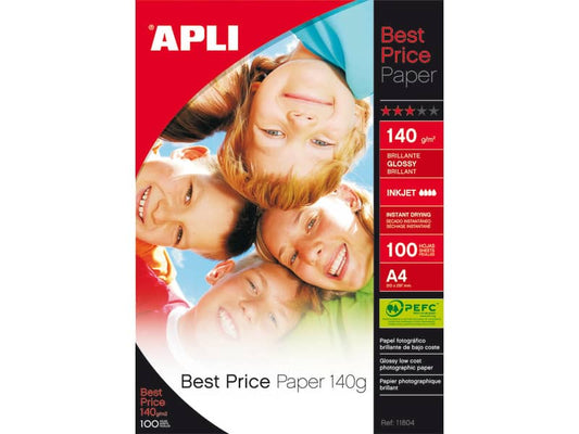 Carta fotografica inkjet Decadry A4 alta qualità - finitura lucida - 140 g/m² bianco Conf. 100 pezzi - T900007