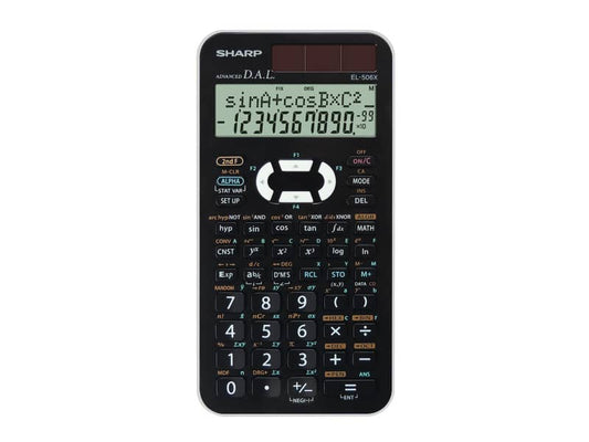 Calcolatrice scientifica a doppia alimentazione SHARP con display a 2 righe bianco - EL 506 XBWH