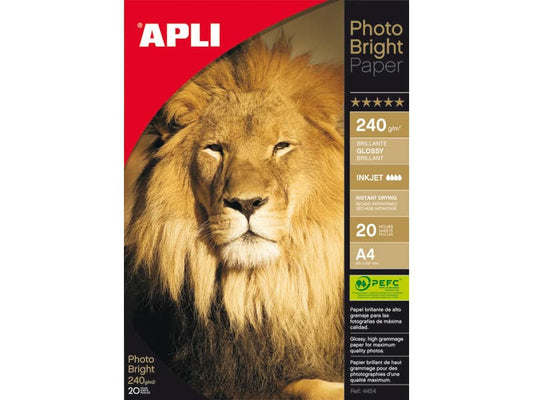 Carta fotografica inkjet Decadry A4 alta qualità - finitura lucida - 240 g/m² bianco Conf. 20 fogli - T900005