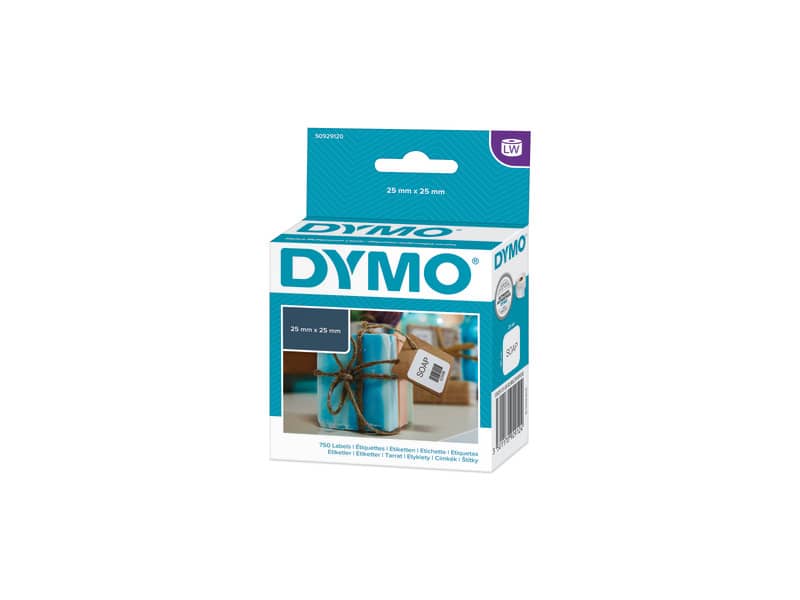 Rotolo da 750 etichette Dymo LabelWriter multiuso quadrate 25x25 mm bianco S0929120