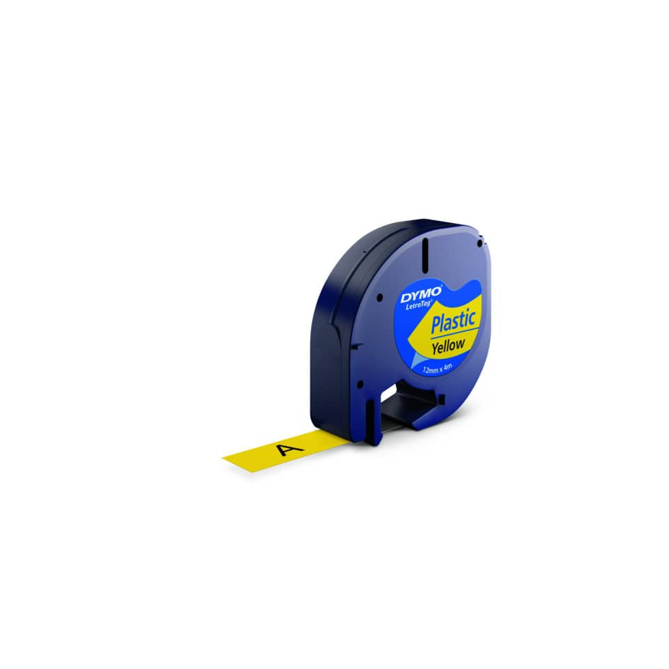 Nastro per etichettatrici Dymo LetraTag plastica 12 mm x 4 m nero/giallo S0721620