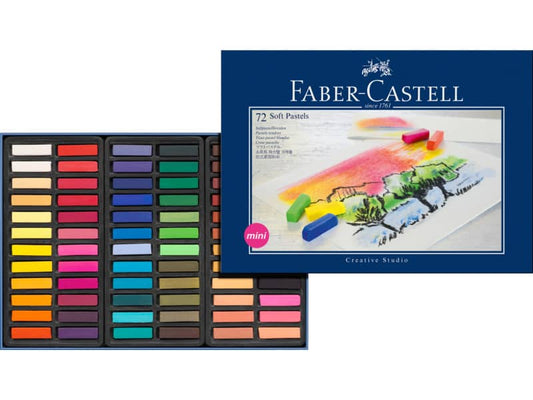 Crete morbide Faber-Castell Soft Pastels Creative Studio mini assortiti astuccio di cartone da 72 - 128272