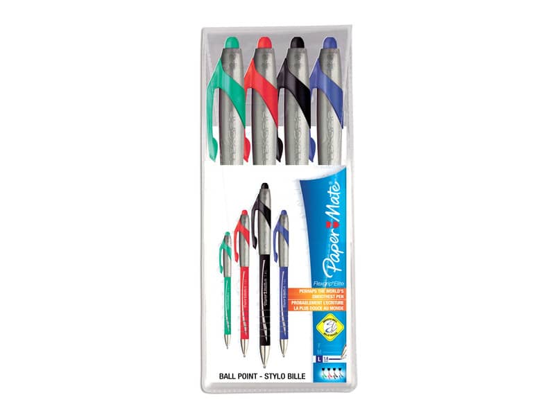 Penna a sfera a scatto Paper Mate Flexgrip Elite L 1,4 mm assortiti set da 4 - S0898691