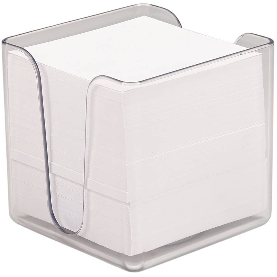 Porta cubo prendiappunti deflecto® con circa 750 foglietti 90x90 mm trasparente CP053YTCRY