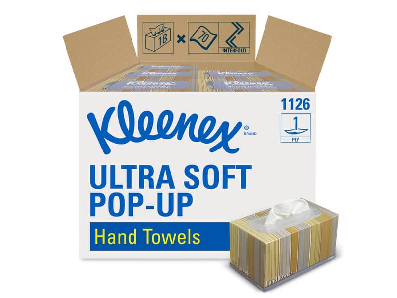 Asciugamani intercalati KLEENEX® in carta a 1 velo bianco conf. da 70 ff - 1126