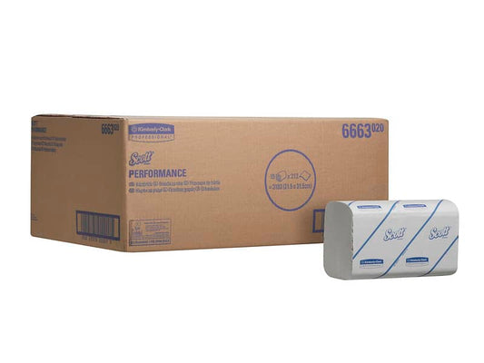 Asciugamani intercalati SCOTT® in carta bianco 21,5x31,5 cm 15 fascette da 212 fogli - 6663
