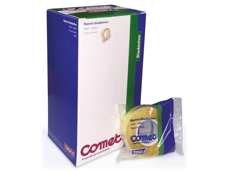 Nastro biadesivo Comet OPP trasparente 15 mm x 10 m - polipropilene senza 64621-00042-01