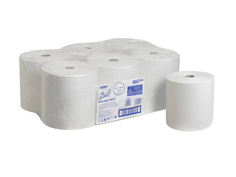 Rotolo asciugamani SCOTT® Controlomatic 1 velo 29,8 cm x 304 m Bianco conf. da 6 rotoli - 6667