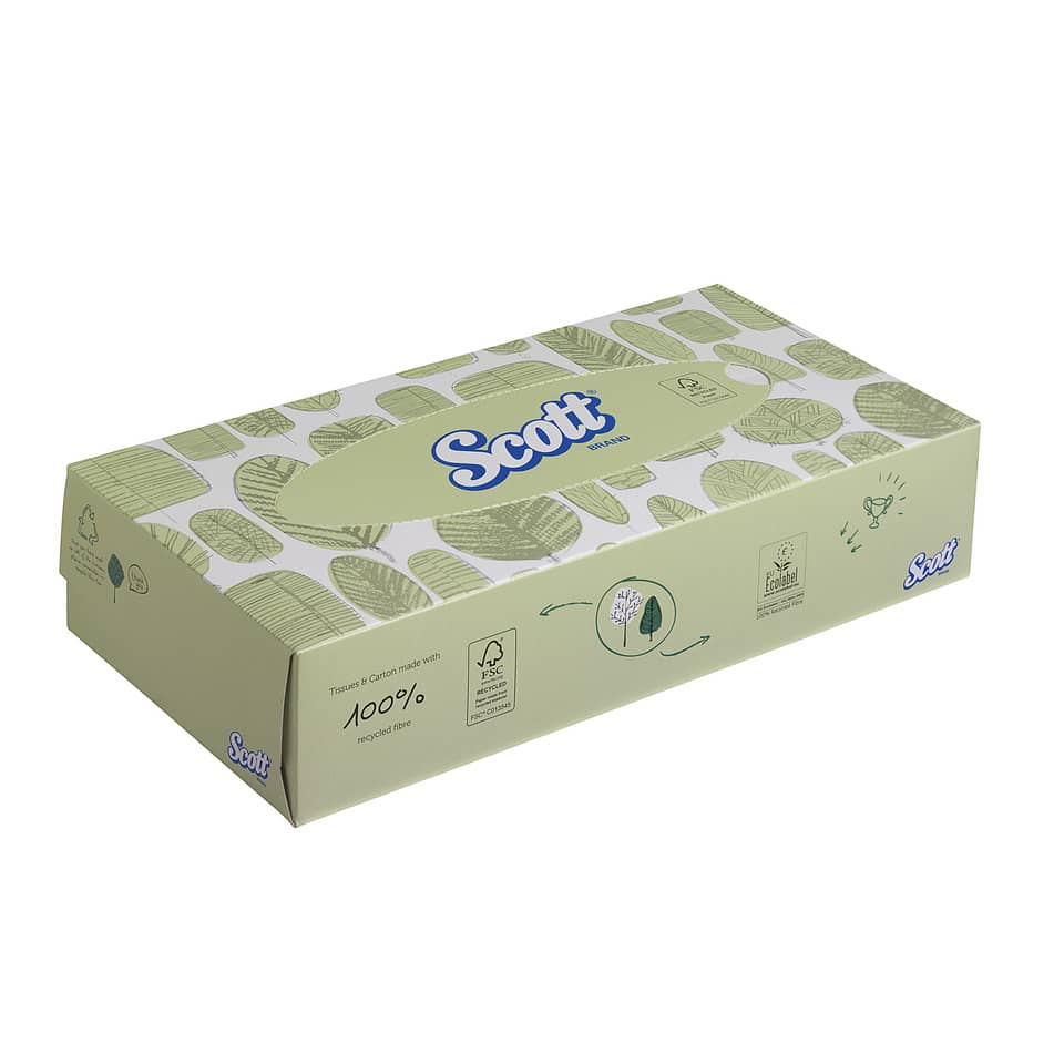 Veline facciali SCOTT® in carta a 2 veli bianco 21,5x18,6 cm confezione da 100 fogli - 8837